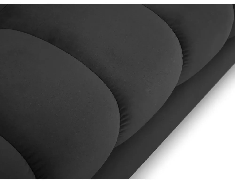 Тъмносив ъглов диван от кадифе , ляв ъгъл Bali - Cosmopolitan Design