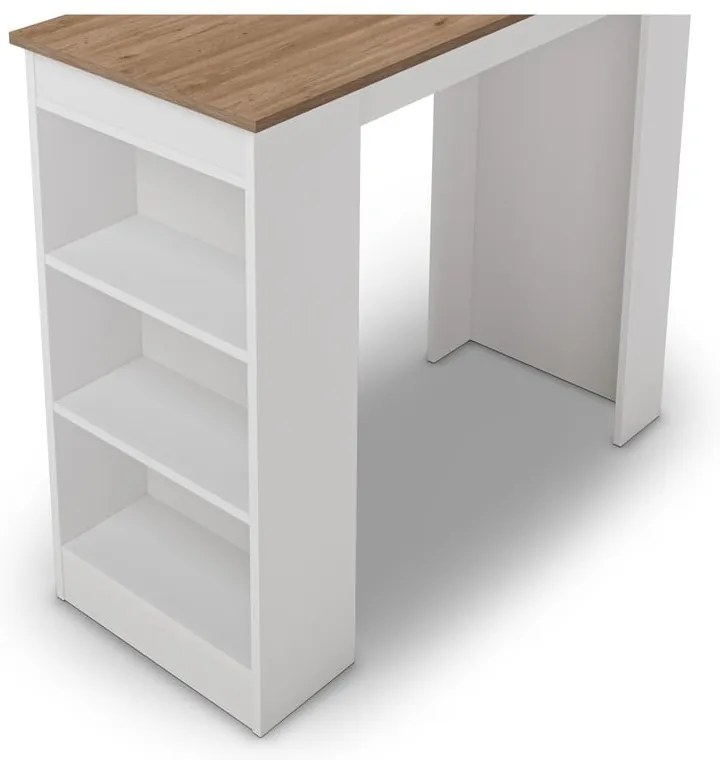 Бар маса с дъбов плот 52x120 cm Peru - Marckeric