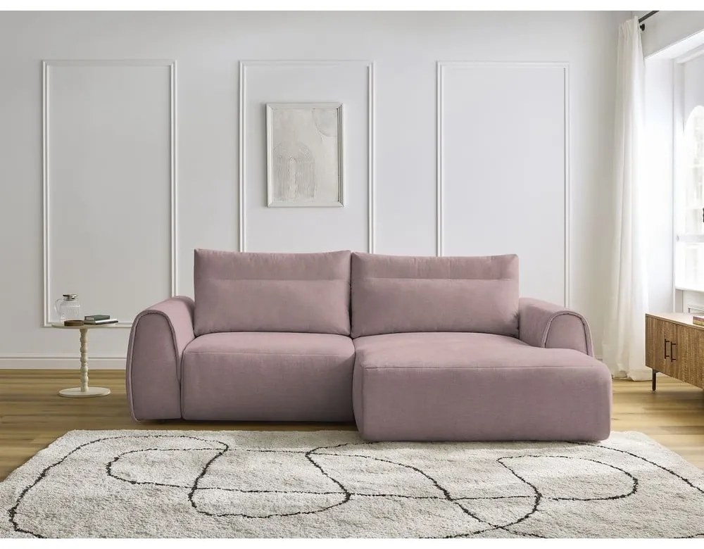 Светлорозов ъглов диван Aden – Bobochic Paris