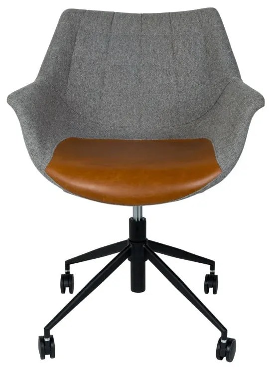 Сив офис стол с кафяви детайли Doulton - Zuiver