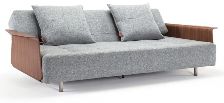 Сив разтегателен диван с подлакътници Twist Granite Long Horn - Innovation