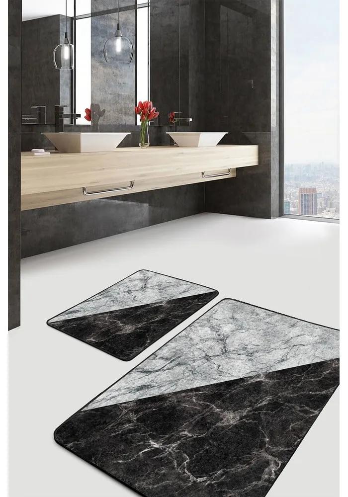 Черно-бели изтривалки за баня в комплект от 2 броя 60x100 cm - Mila Home