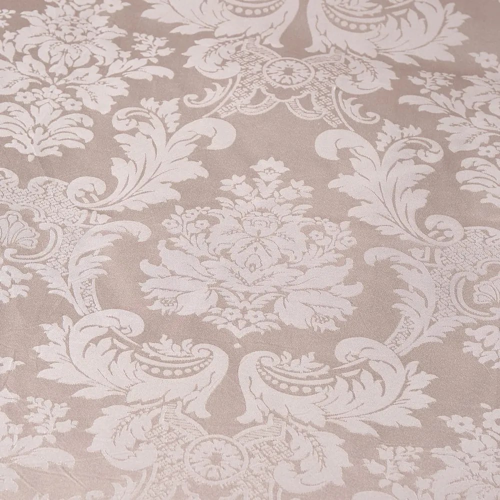 Бежово двойно удължено спално бельо от дамаск 230x220 cm Damask Jacquard – Catherine Lansfield