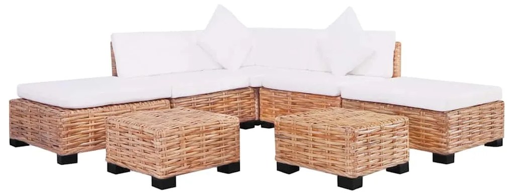 244624 vidaXL Комплект мека мебел, 18 части, естествен ратан