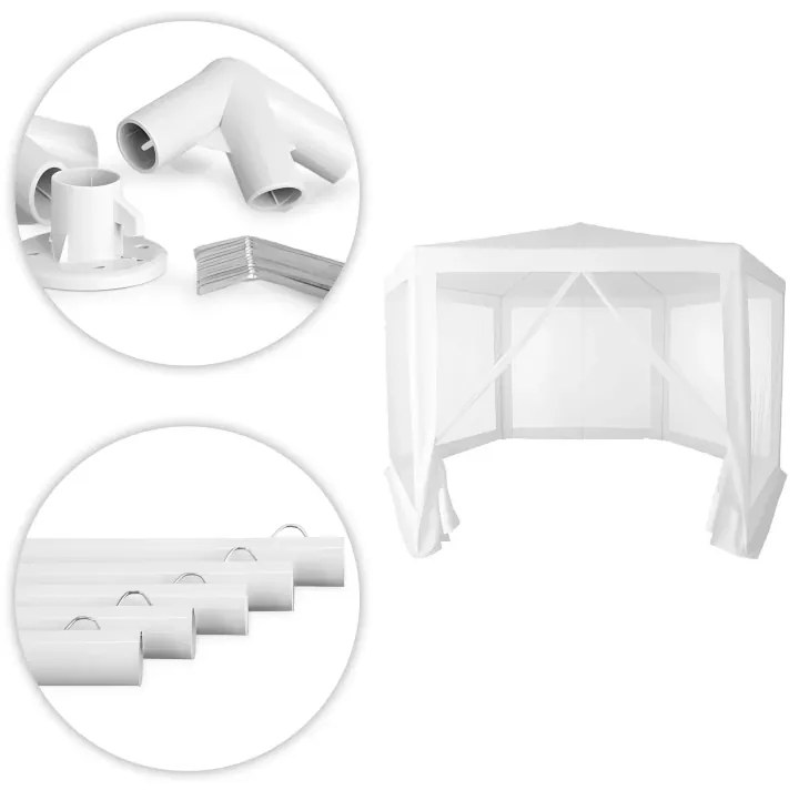 Градинска беседка с мрежа против комари 2 x 2 м Бял