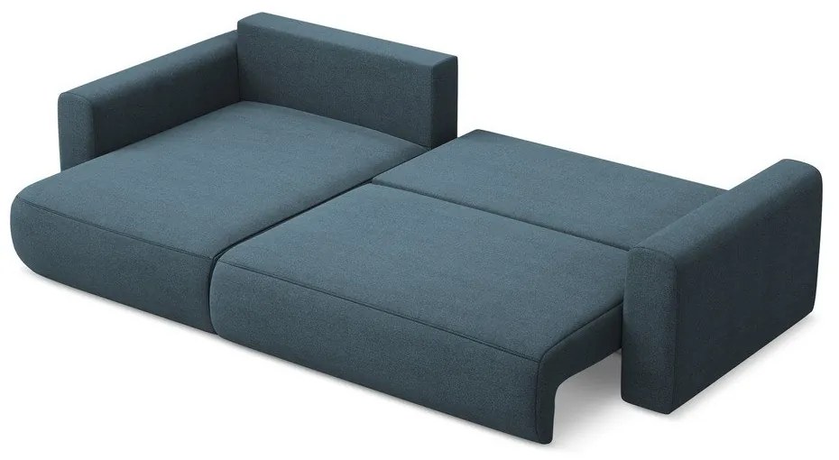 Син разтегателен ъглов диван с място за съхранение (ляв ъгъл) Kapua – Makamii