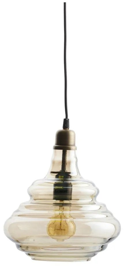 Висящо осветително тяло в златист цвят със стъклен абажур Pure – WOOOD