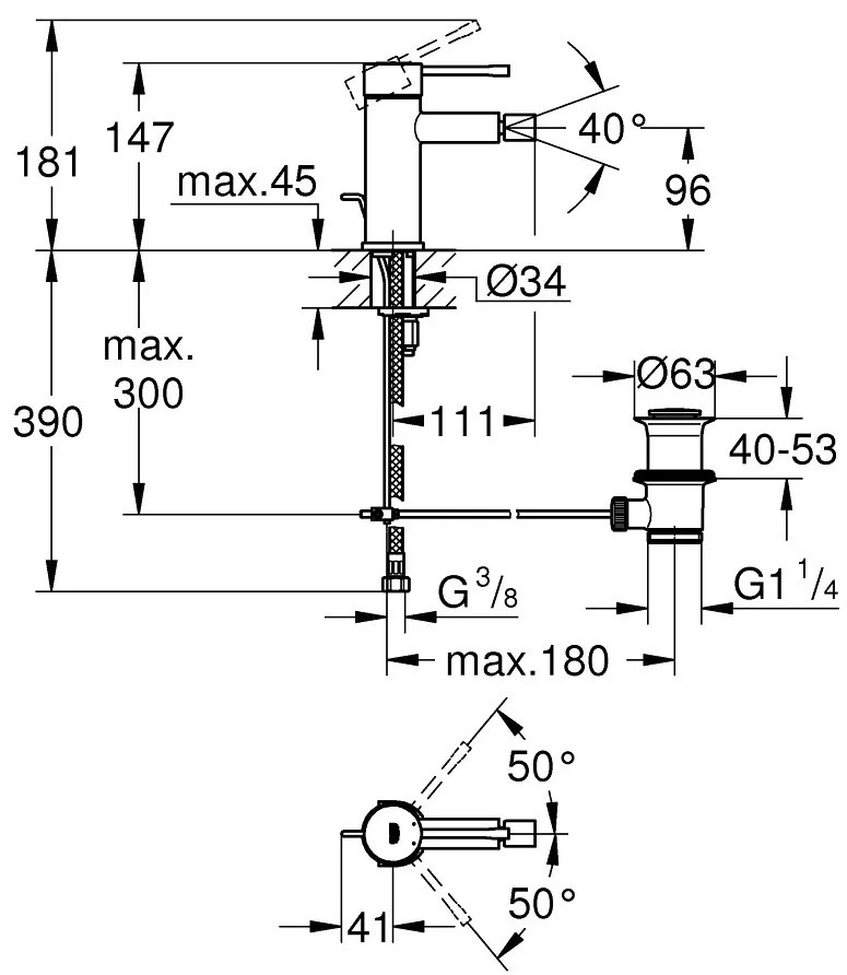 Смесител за биде Grohe Essence New Cosmopolitan