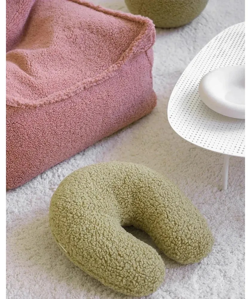 Зелена детска възглавница за диван от букле U – Wigiwama