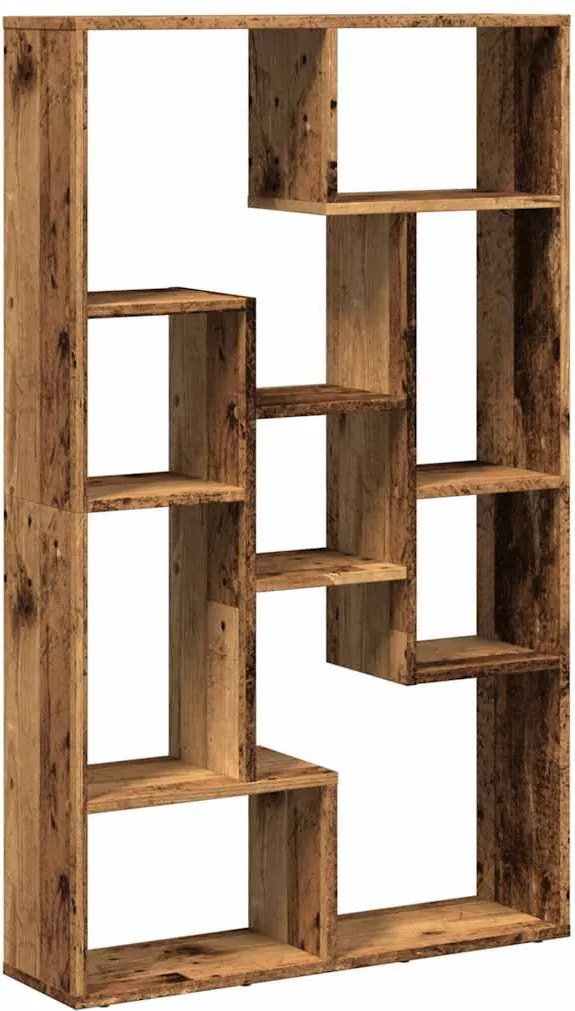 858163 vidaXL Библиотека, старо дърво, 72x20x120,5 см, инженерно дърво