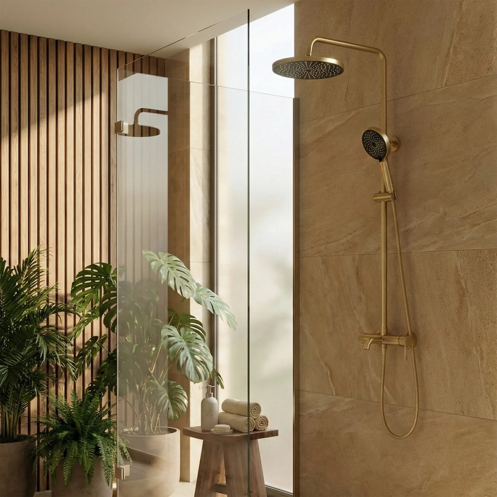 Комплект за душ Rea Lungo Stripe Brush Gold