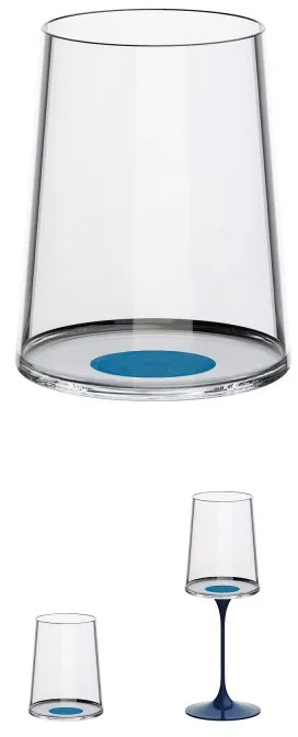 Комплект 2 бр кристални чаши за бяло вино Trebonn SplitGass 2025122, 280 мл, Ø7.3x9 см, Модулна система, Син