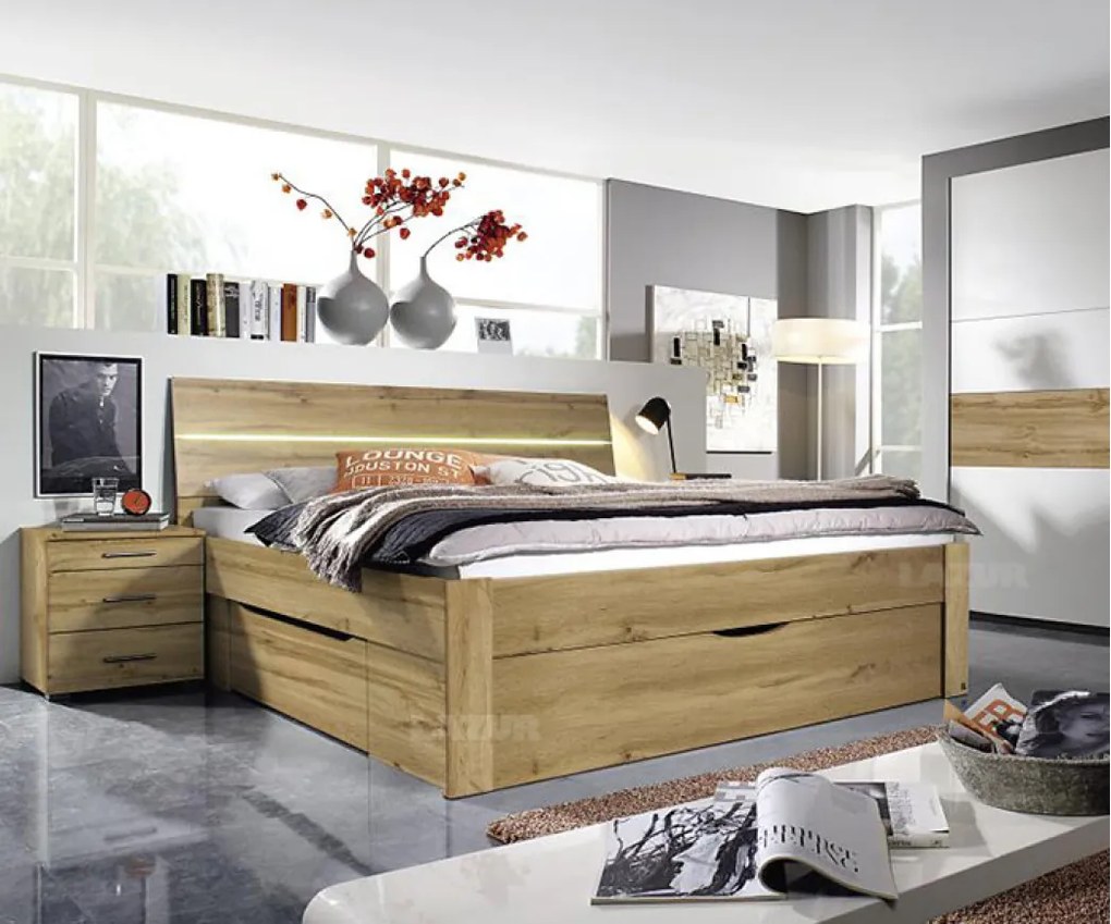 Легло с чекмеджета Скала с лед осветление за м-к 180/200