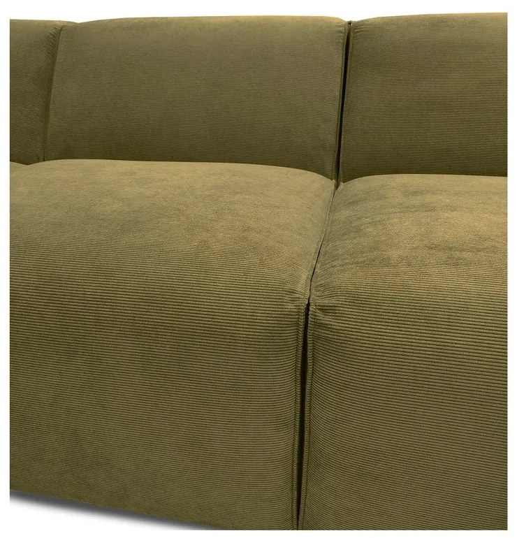 Ъглов диван от зелен велур (ляв ъгъл) Sting - Scandic