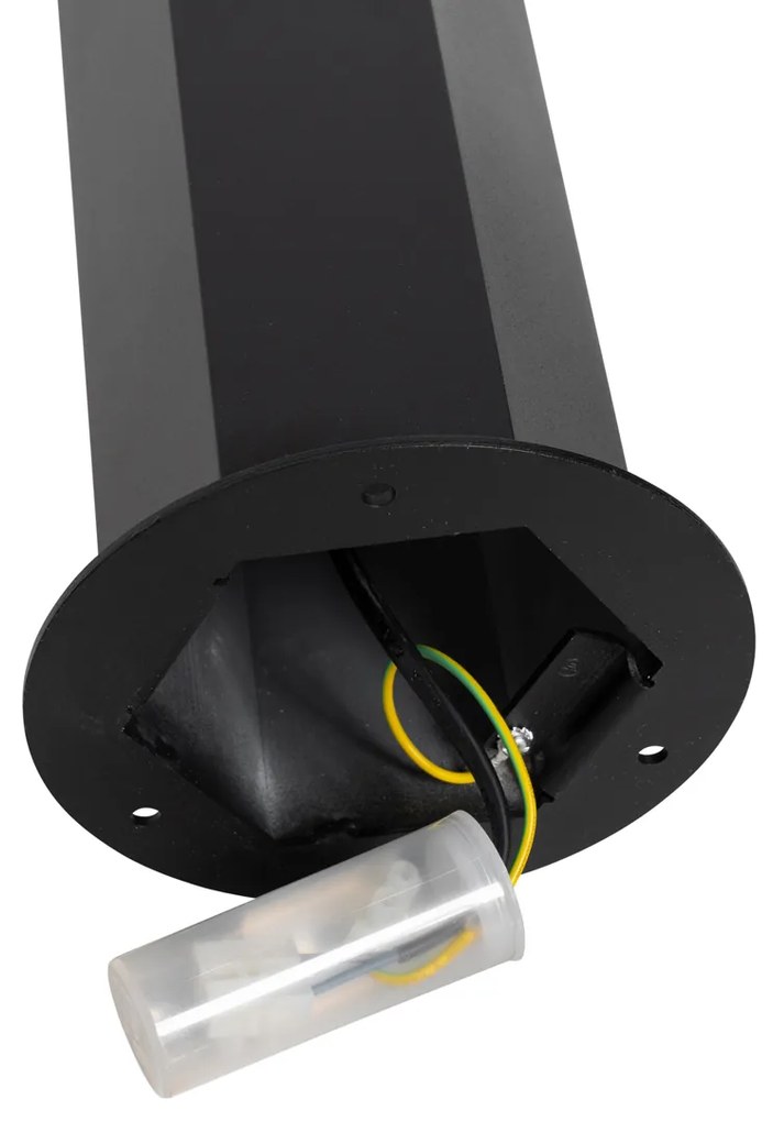 Подова лампа за външна употреба черна с димен абажур шестоъгълник 50 см - Denmark