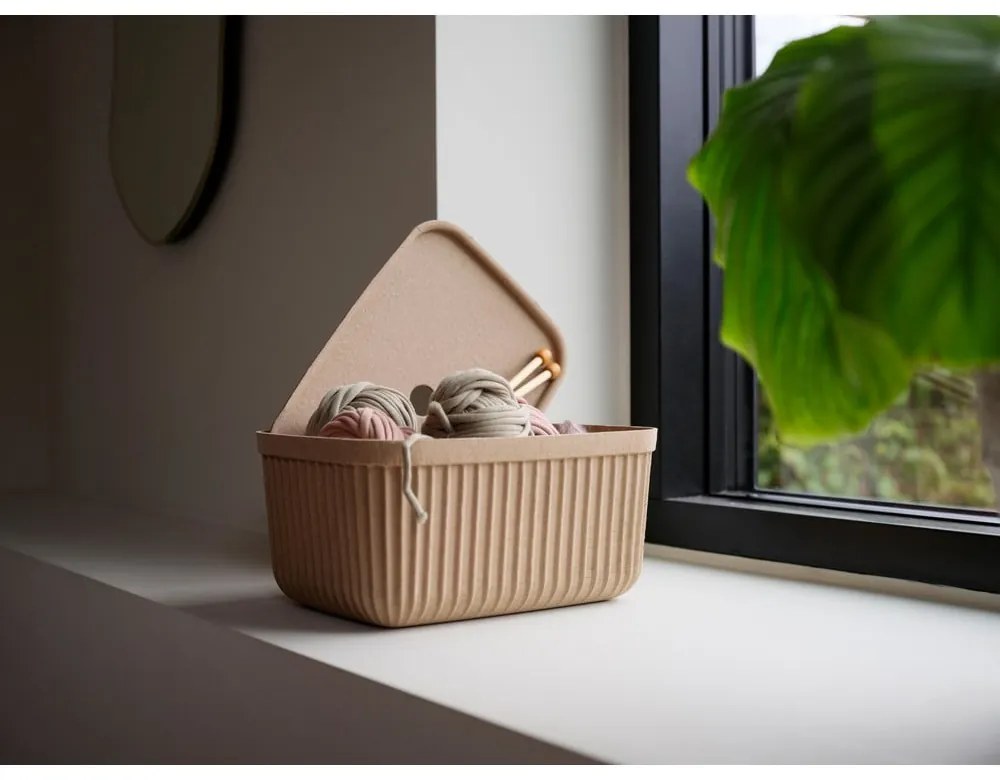 Светлокафяви кутии за съхранение в комплект 2 бр. с капаци 32x23x20,5 cm Pulp – Zone