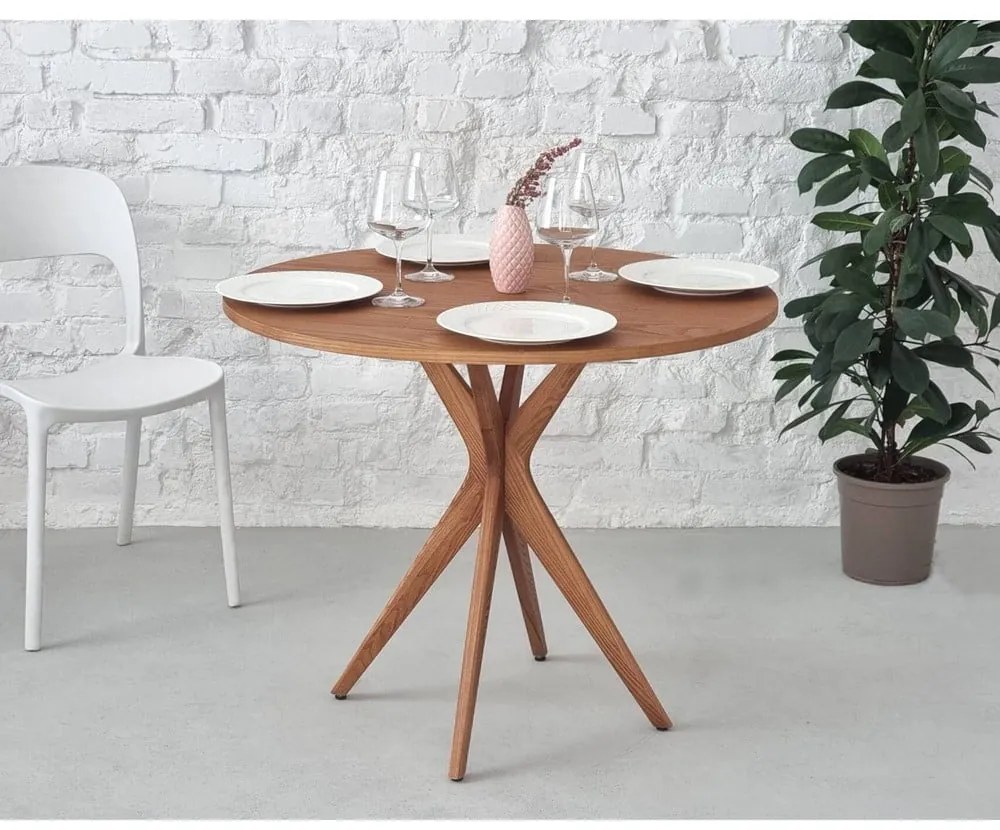 Кръгла трапезна маса с ясенов плот ø 70 cm Jubi – Ragaba