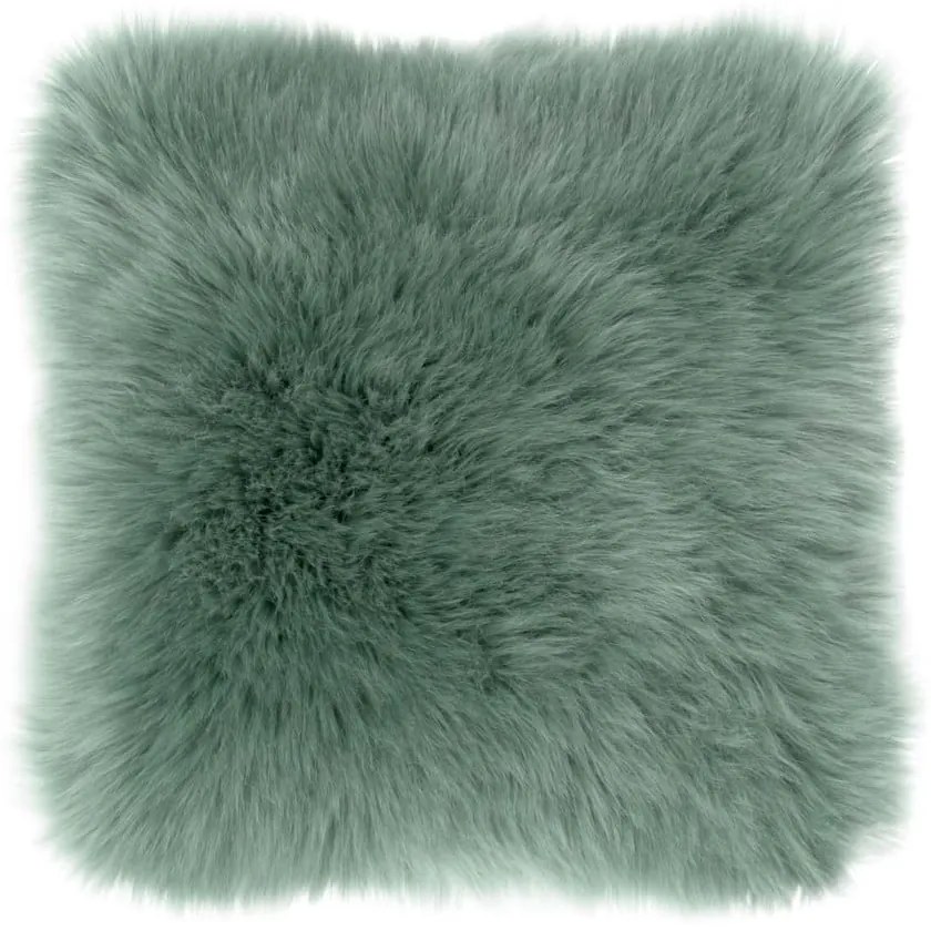 Зелена възглавница от овча кожа, 45 x 45 cm - Tiseco Home Studio