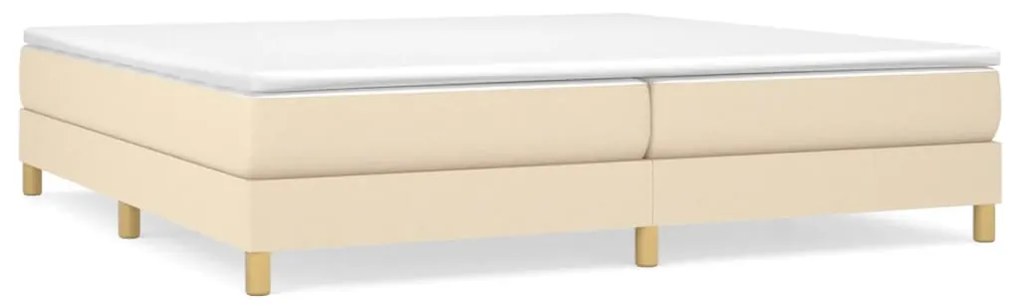 3120643 vidaXL Рамка за легло с пружини, кремава, 200x200 см, плат