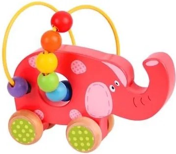 Bigjigs - Дървена играчка за бутане Слонче