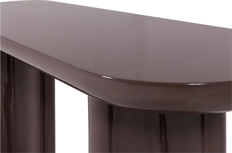 Тъмнокафява гланцова конзолна маса 35x120 cm Evara – WOOOD
