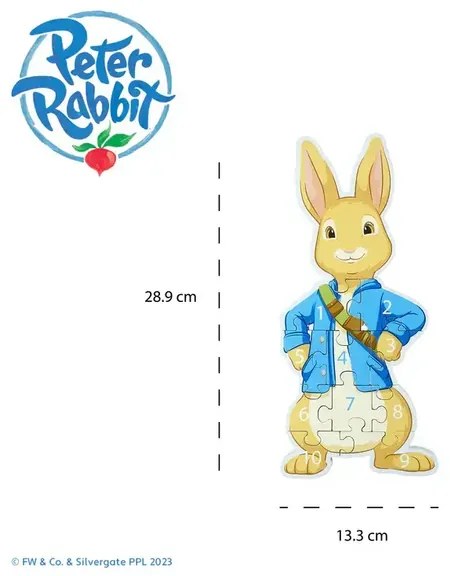 Голям дървен пъзел Peter Rabbit, числа и броене