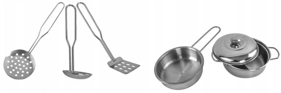 Детска бяла кухня с аксесоари и LED осветление