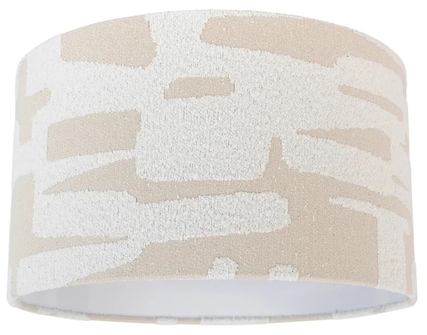 Текстилен абажур бял с бежови райета 35/35/20
