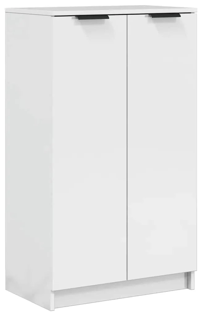 811445 vidaXL Шкаф за обувки, бял гланц, 59x35x100,5 см, инженерно дърво
