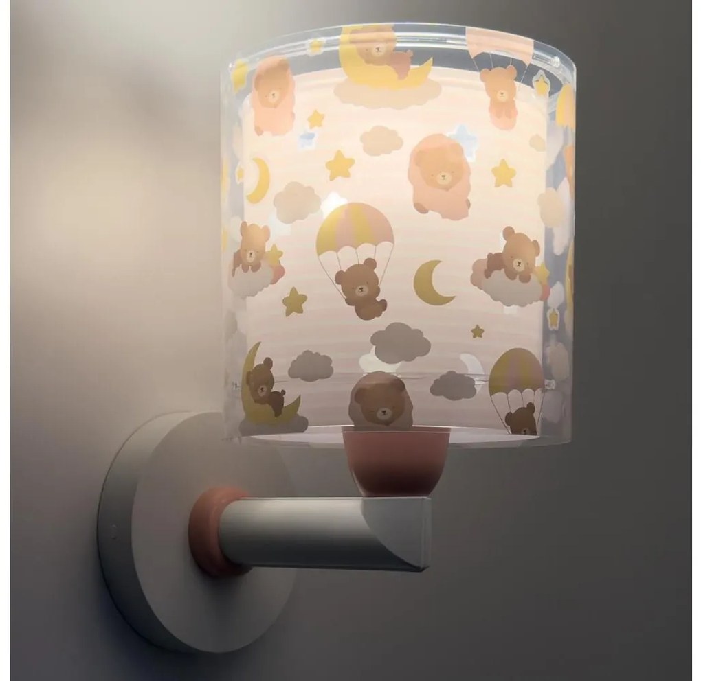Dalber 41579S - Детска стенна лампа BABY TEDDY 1xE27/15W/230V розова