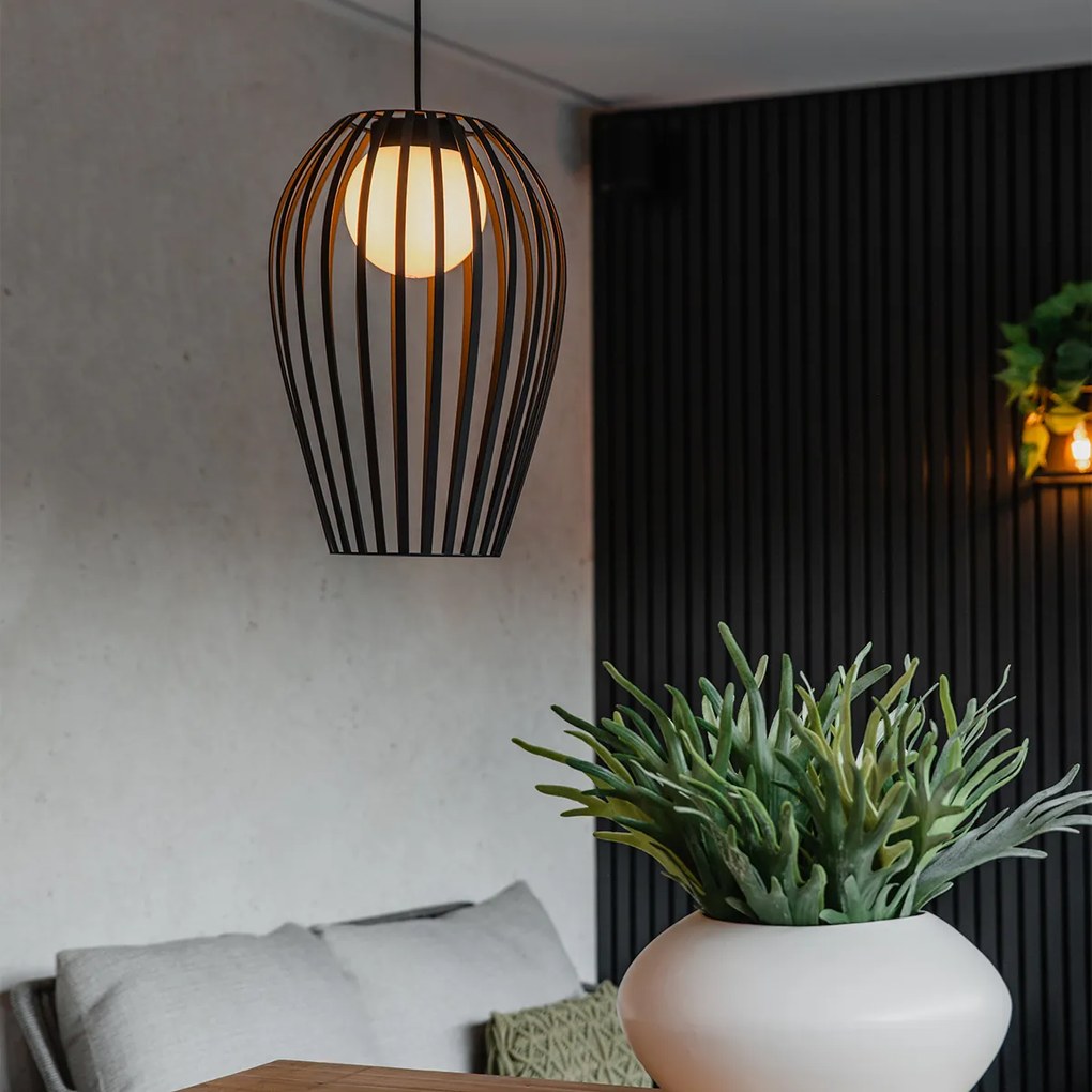 Дизайнерски висящ аплик черен с опал - Angela