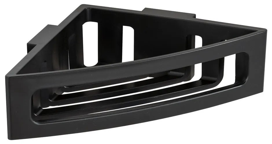 Черен ъглов самоносещ пластмасов рафт за баня Bralia - Wenko