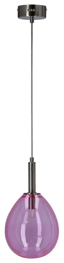 Лилаво LED висящо осветително тяло със стъклен абажур Lukka – Candellux Lighting