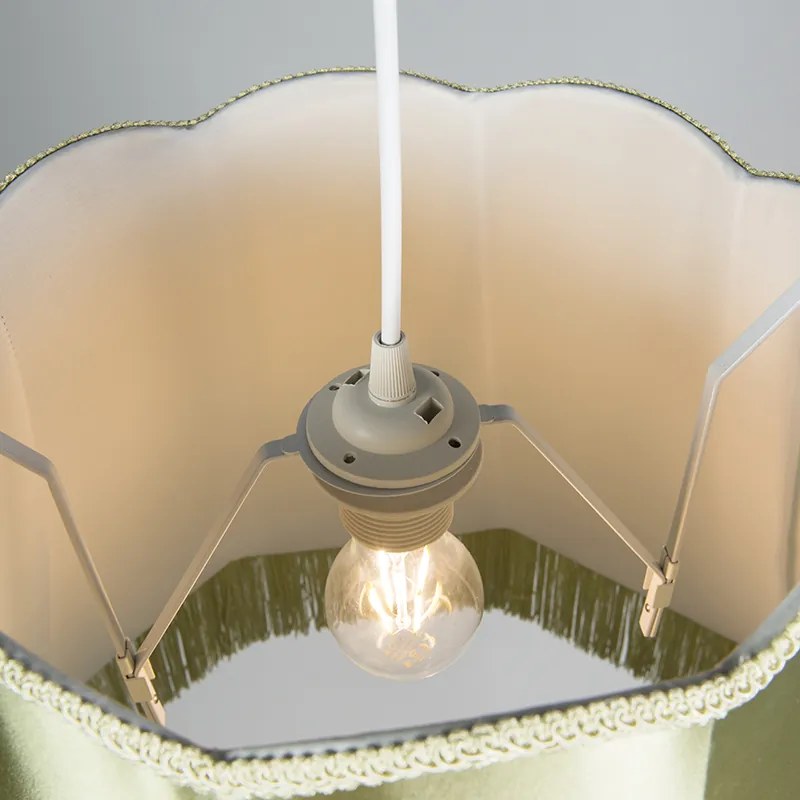 Комплект от 4 ретро висящи лампи зелени 45 см - Granny