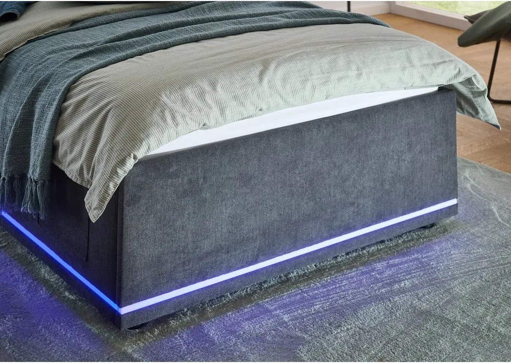 Тъмносиво тапицирано детско легло 90x200 cm без ламелно дъно Circle – Meise Möbel