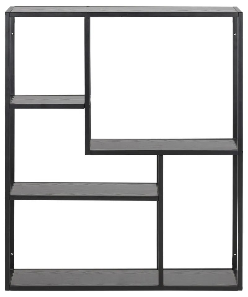 Черна стенна библиотека от декор от ясен 75x91 cm Seaford – Actona