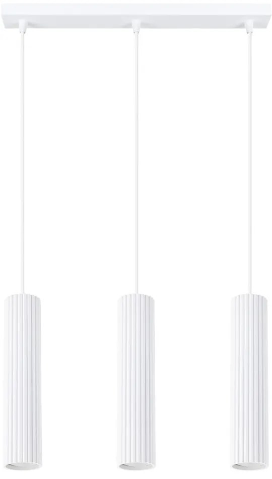 Бяло висящо осветително тяло Gleam – Sollux