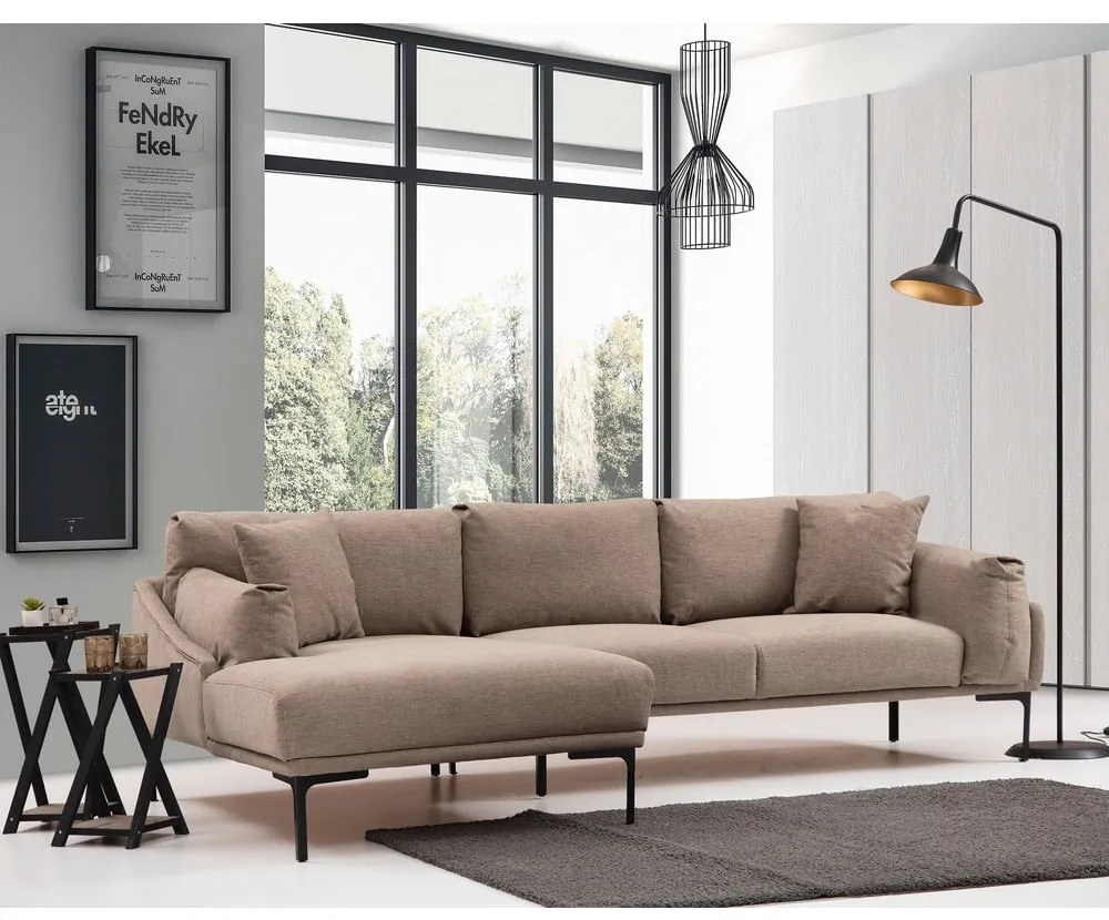 Бежов ъглов диван , ляв ъгъл Leo - Artie