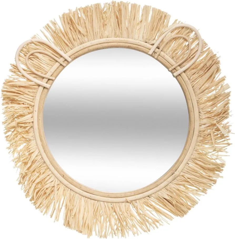Atmosphera - Детско стенно огледало LION, диаметър 38 см, ратан/рафия