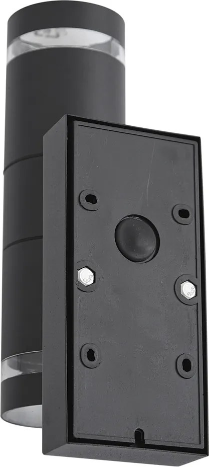 Модерна външна стенна лампа черна 2-светлини IP44 със сензор за движение - Dubbla