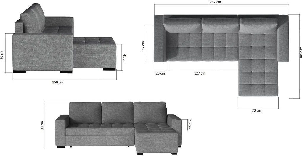 Ъгъл диван Julie-White - beige