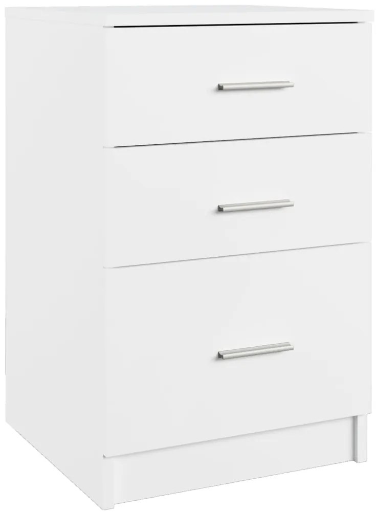 808639 vidaXL Нощнo шкафче, бяло, 40x40x63 см, инженерно дърво