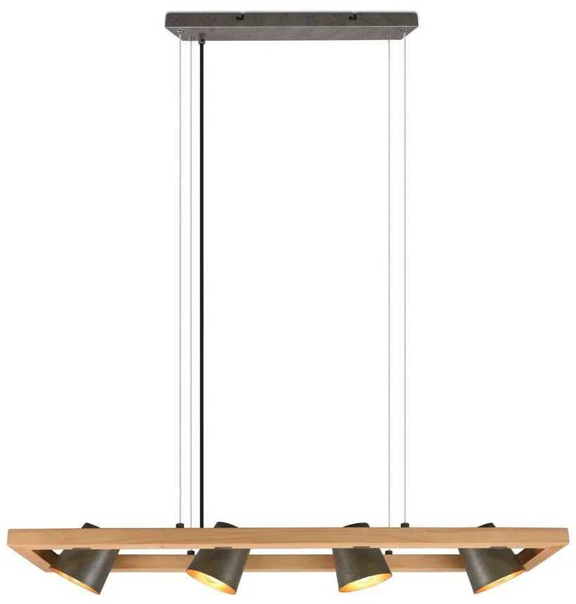 Сиво-естествено висящо осветително тяло Bell – Trio