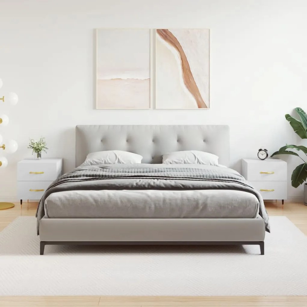 827261 vidaXL Нощни шкафчета, 2 бр, бели, 40x35x47,5 см, инженерно дърво