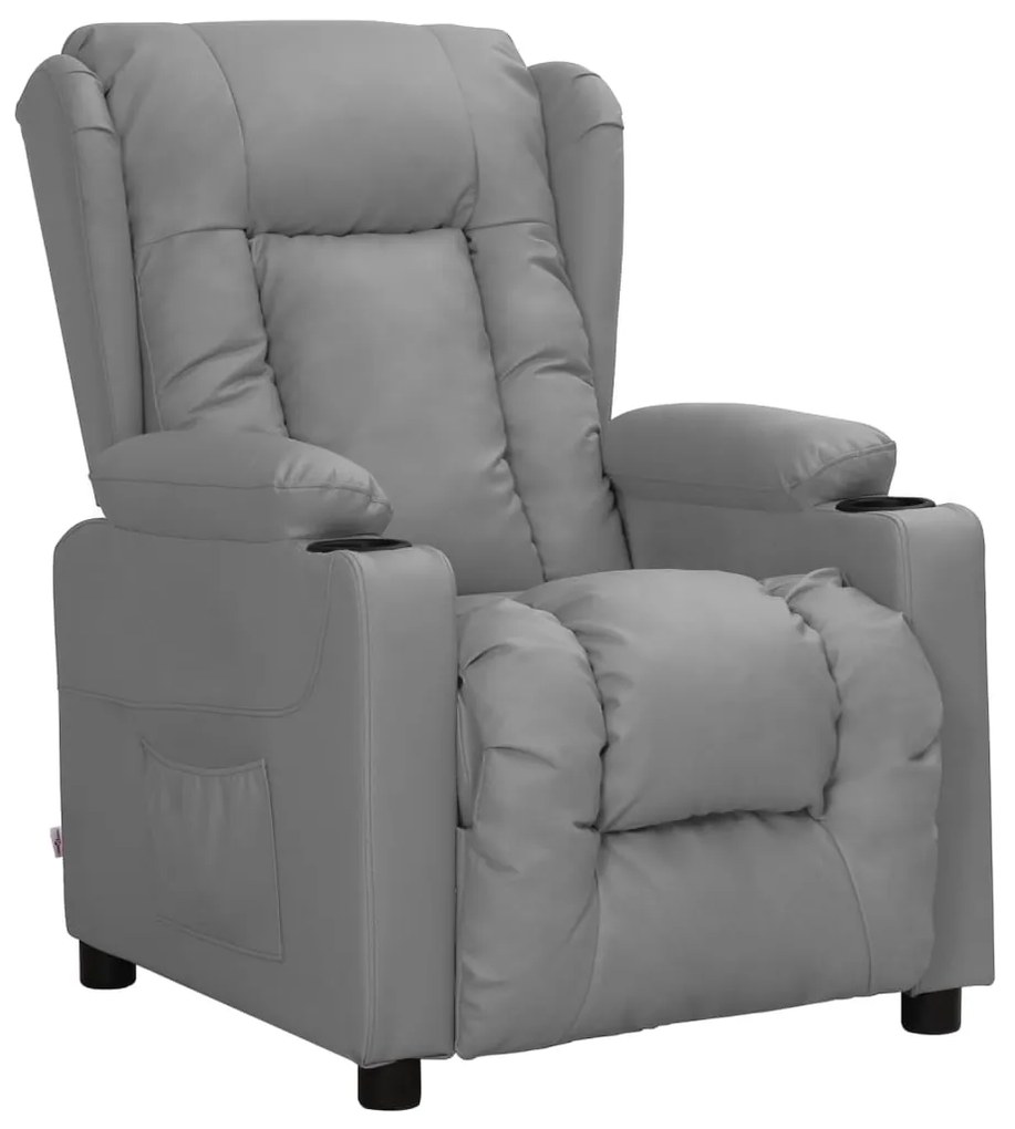 3093447 vidaXL Изправящ стол, сив, изкуствена кожа