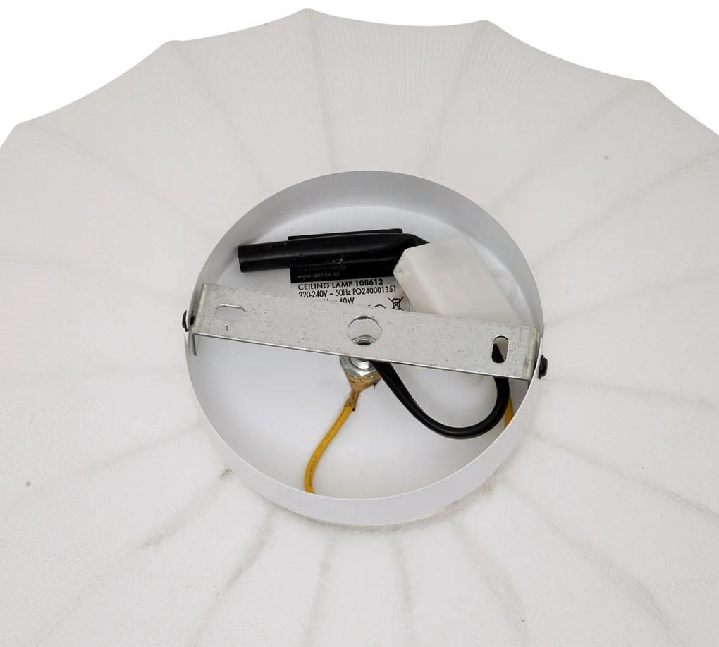 Японски таванен абажур бял с текстилен абажур - Bida