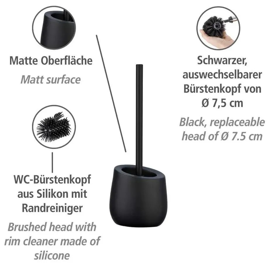 Матово черен керамичен комплект аксесоари за баня Badi – Wenko