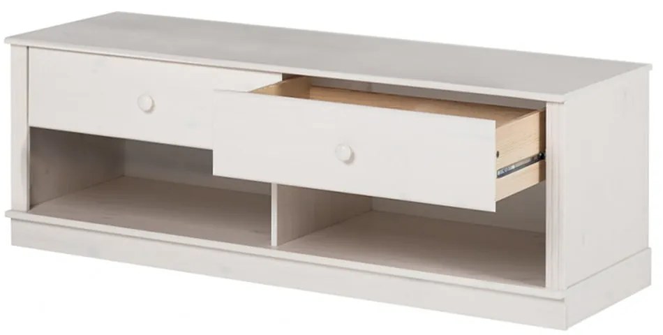 Бяла маса за телевизор от масивен бор 137x47 cm Anita – Støraa