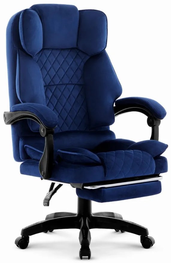 Ергономичен офис стол HC-1031 с поставка за крака - син