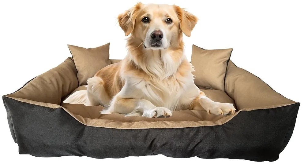 Водоустойчиво удобно легло за кучета с възглавници - кафяво-черно Šírka: 75 cm | Dĺžka: 100 cm